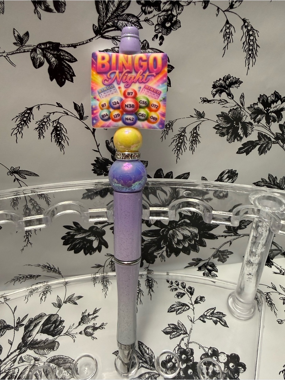 New Bingo Night Purple Sparkly Pen